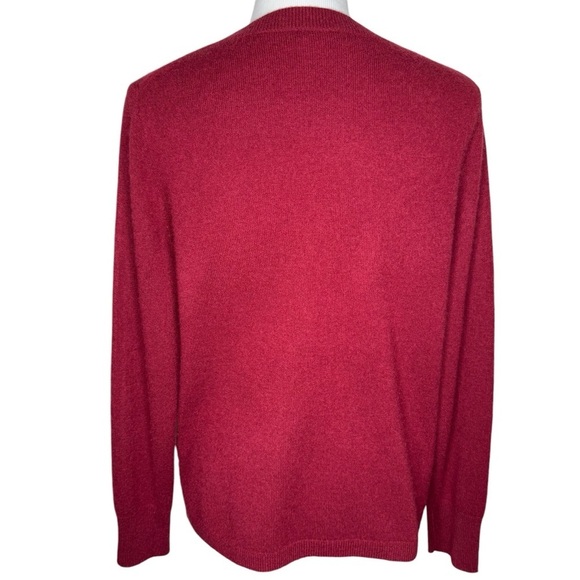 J Crew Women’s Deep Ruby 100% Cashmere Crew Neck Sweater Size L Soft Layering - Picture 4 of 14